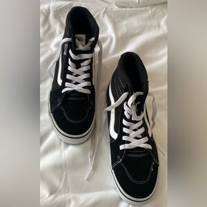 Vans Black & White Sk8-Hi Classic Skate Sneakers